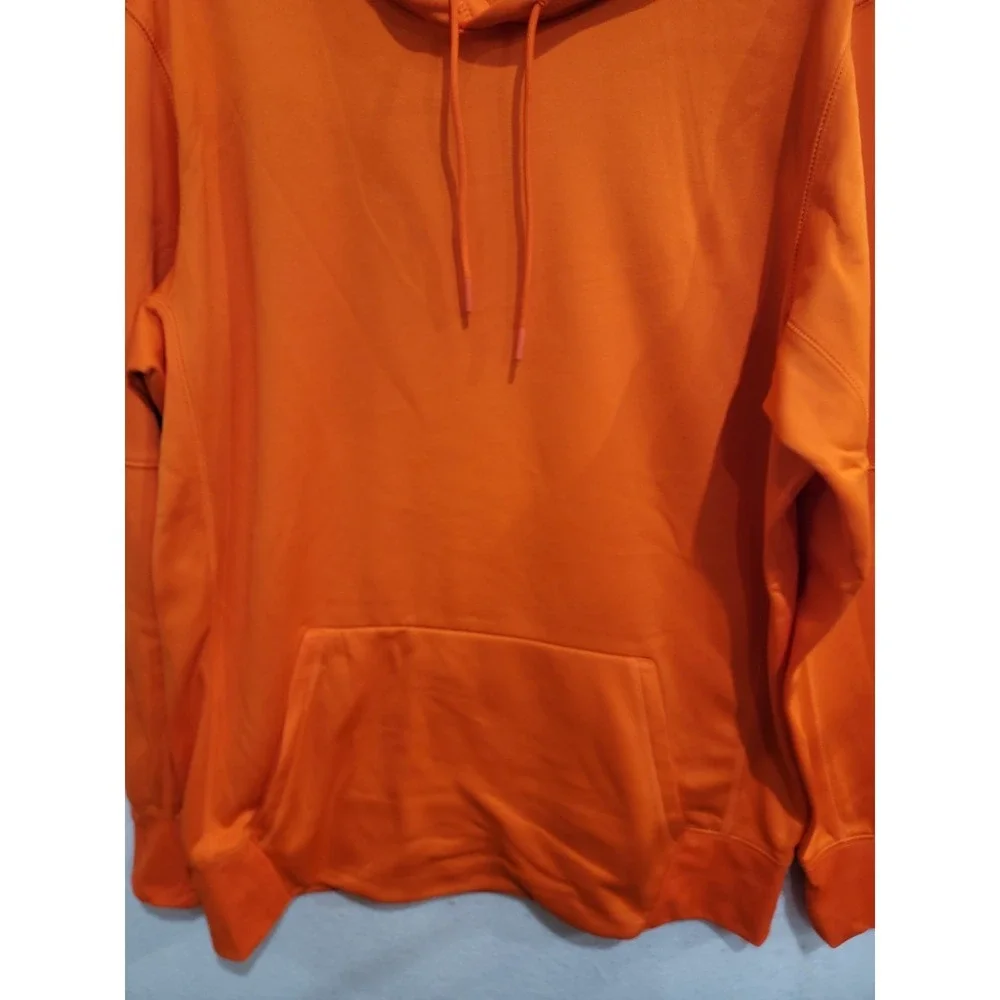 Nike Orange Hoodie Mens Large Pullover‎ Fleece Sweatshirt Gym Training Sport